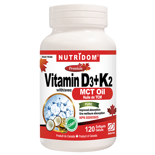 Nutridom Vitamin D3+K2 with MCT Oil 120caps
