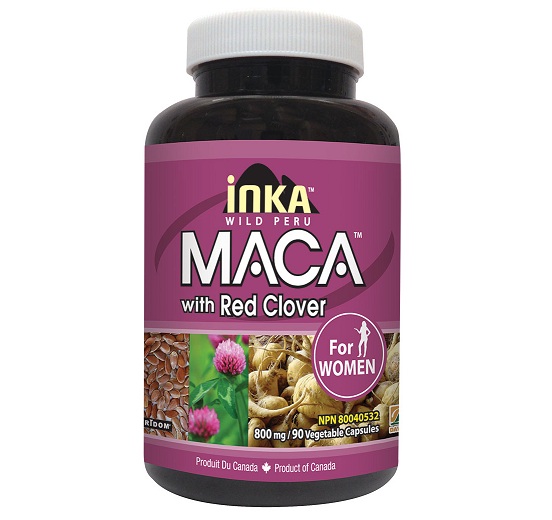 INKA MACA for WOMEN with Red Clover (800mg, 90 Capsules)