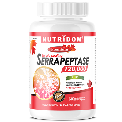 Nutridom Serrapeptase 120,000 unit 60 Vcaps